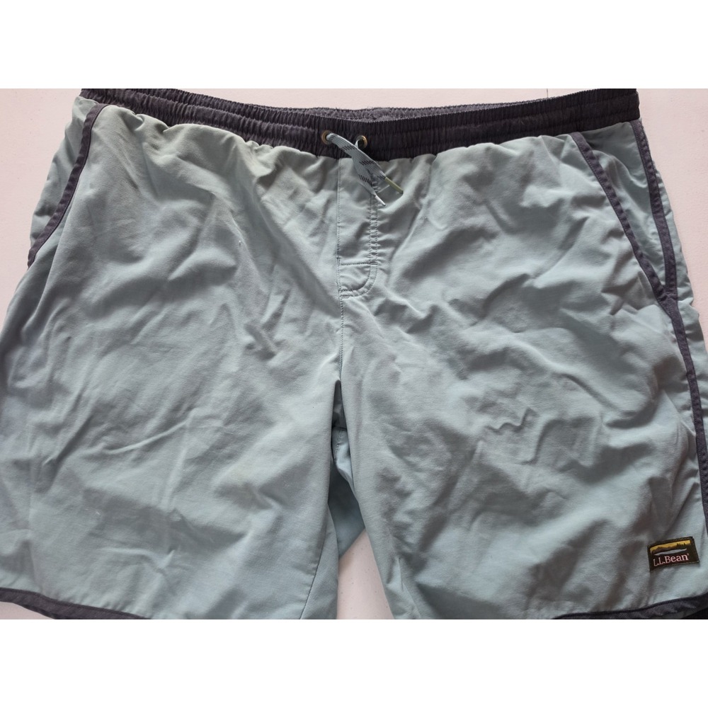 L.L.Bean Men's XL Swim Trunks Shorts Blue Gray Athletic Running Beach Board...